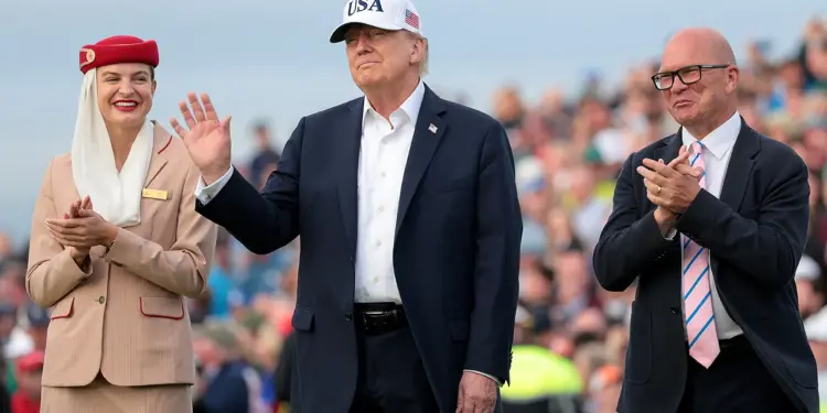 Irish golf fans chant ‘USA’ after Trump announces end of tariffs on Irish whiskey