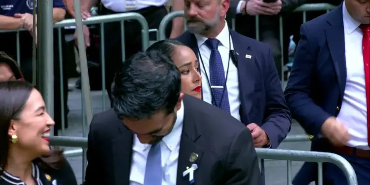 AOC, Mamdani interaction caught on cam at 9/11 memorial sparks online fury